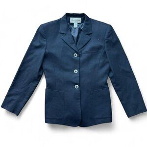 Evan Picone 100% Wool Vintage Made In USA Size 4 Black Blazer